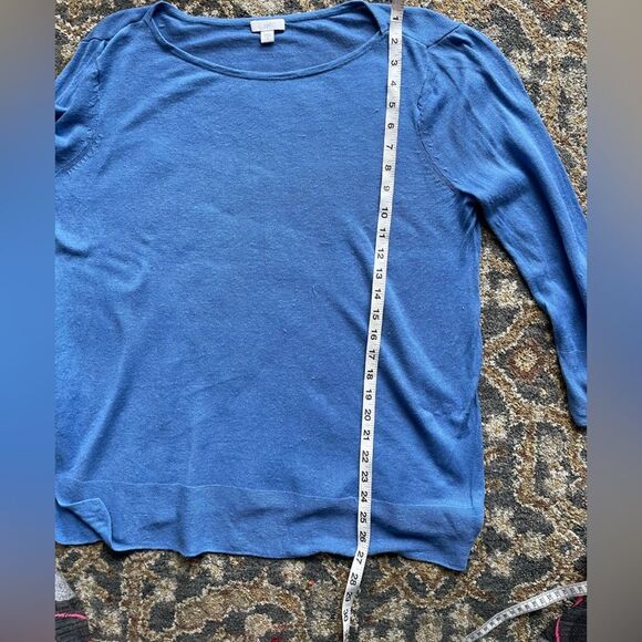 J Jill Blue Linen Cotton Blend Oversized long-sleeve Shirt Size M - Picture 7 of 8